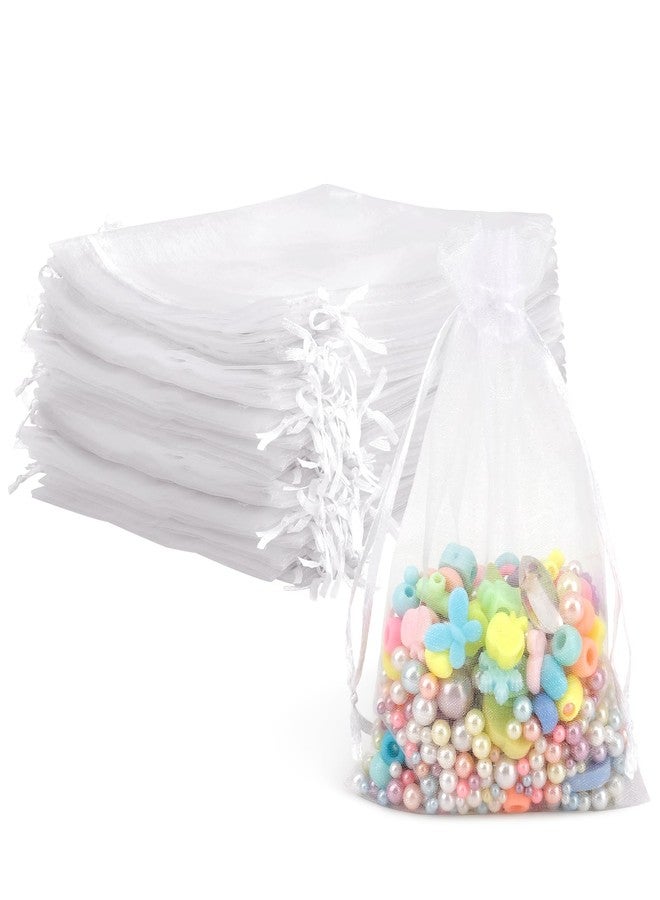 Linsuminn Organza Bags, Organza Bags 4"x6", 60PCS Small Mesh Bag Drawstring, White Sheer Wedding Party Favor Bag, Small Mesh Gift Pouches Jewelry Mini Candy Pouch for Wedding, Graduate, Baby Shower Party Supply - Image 1